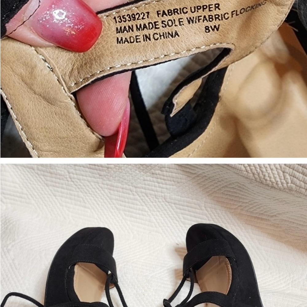 NEW Torrid Black Faux Suede Ankle Laceup Wrap Platform Wedges. Women's size 8 - Picture 5 of 5